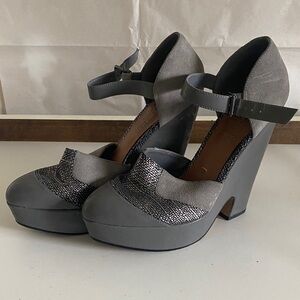 Chic Gray Women's Platform Heels